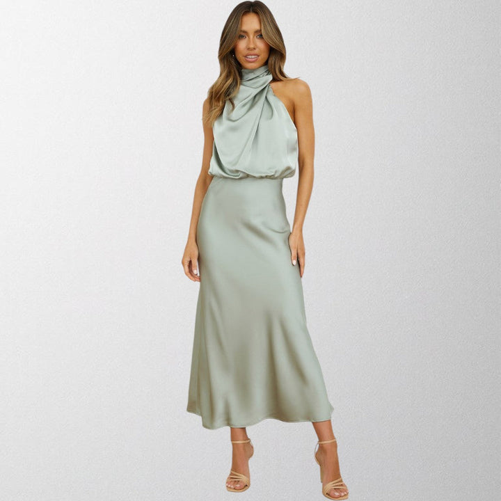 Olivia - Timeless Satin Halter Dress