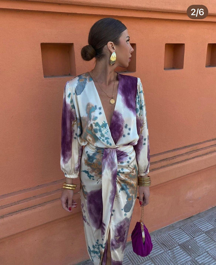 Shannon - Tie-Dye Wrap Dress