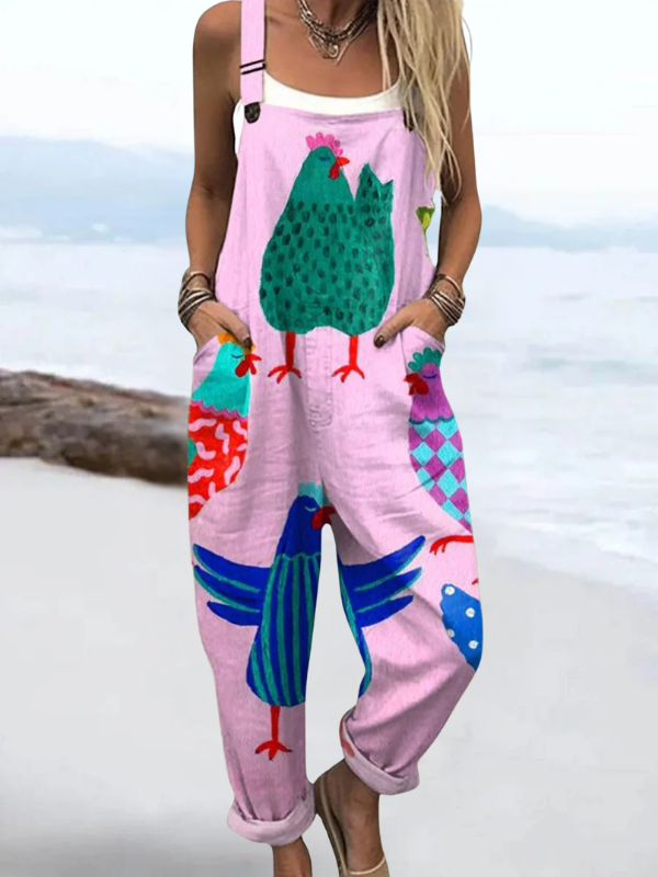 Elspeth | Floral patchwork strap overalls