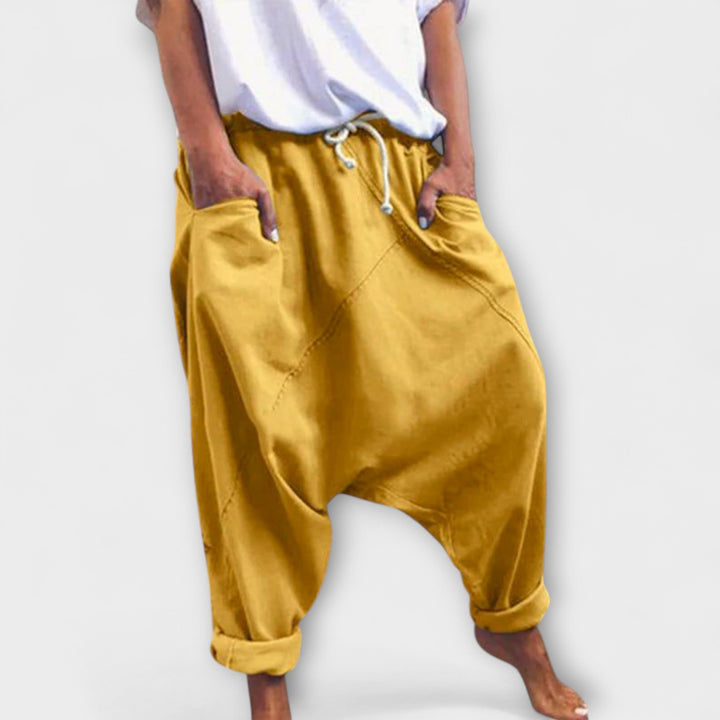 Hara - Wide-Cut Harem Pants with Drawstring