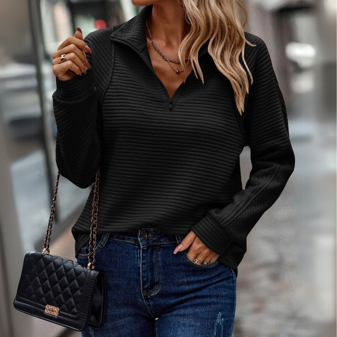 Carly - Half-Zip Textured Sweater