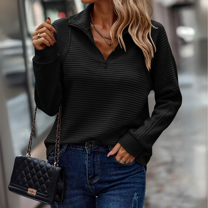 Carly - Half-Zip Textured Sweater