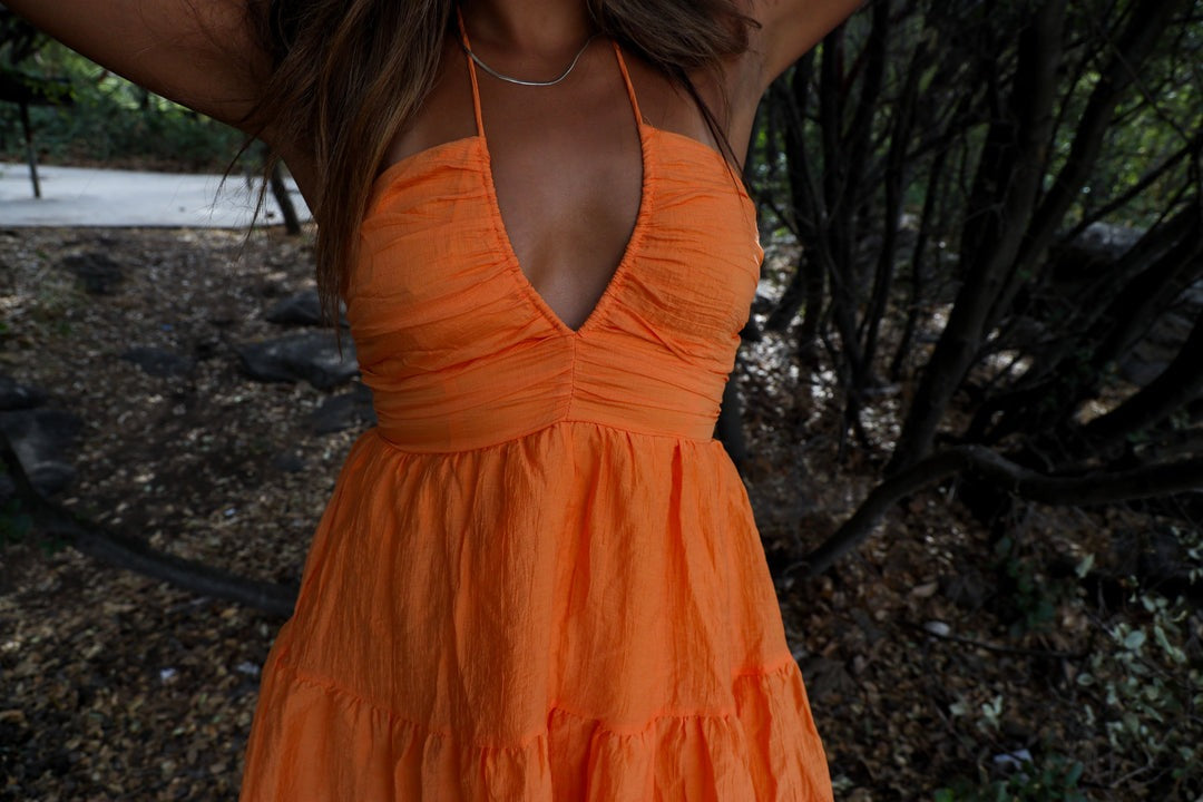 Averi - Ruched Ruffle Dress