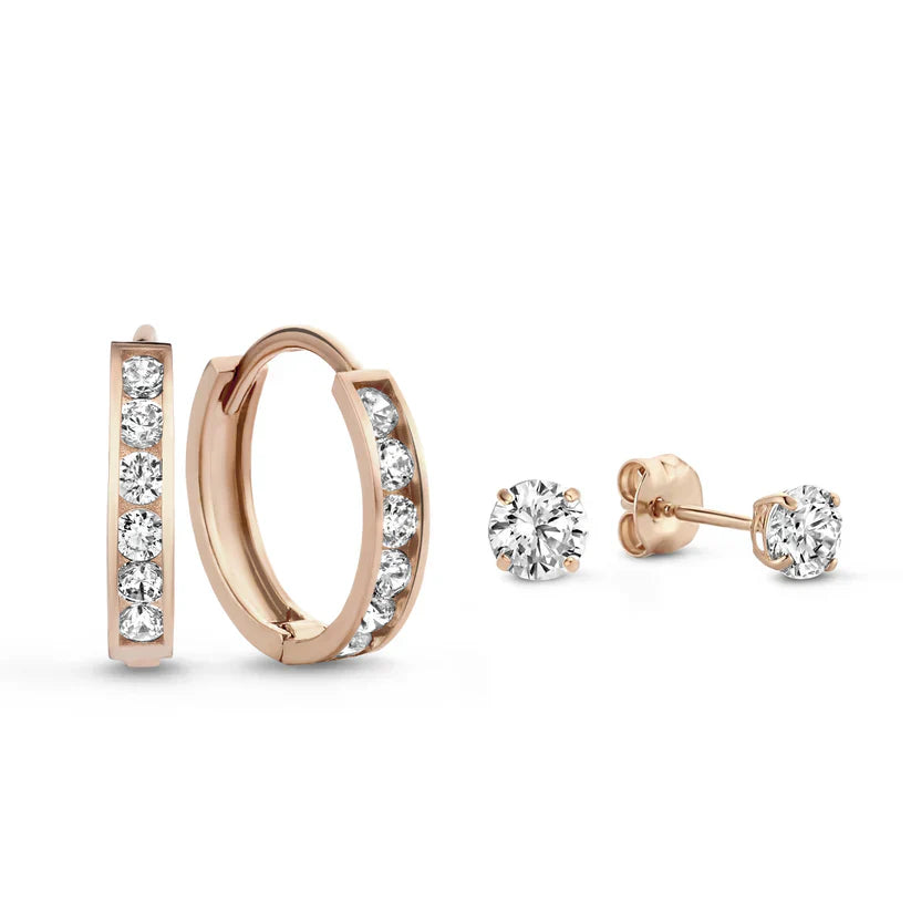 Josephine Brillane Stone Earrings Set | Gold