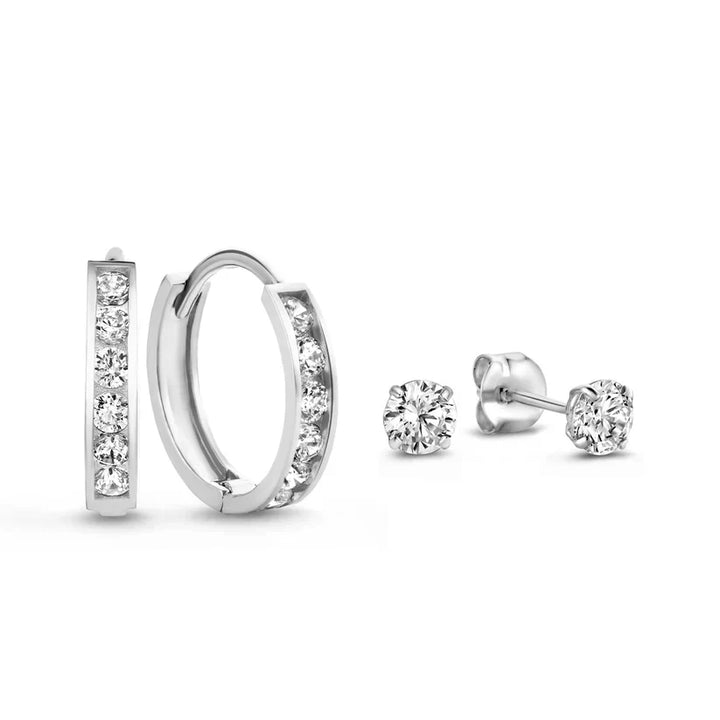 Josephine Brillane Stone Earrings Set | Gold