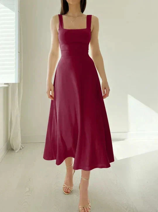 Celianne - Elegant Square Neck Dress