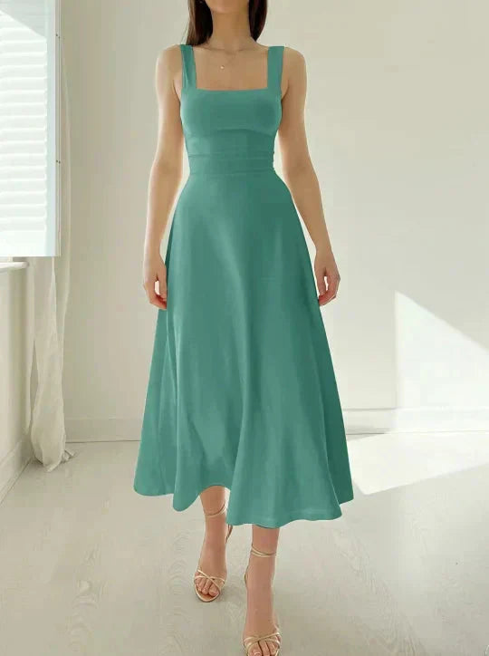 Celianne - Elegant Square Neck Dress