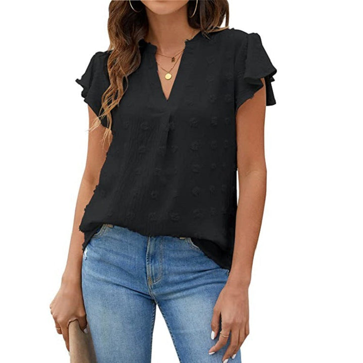 Elya - Textured V-Neck Shirt