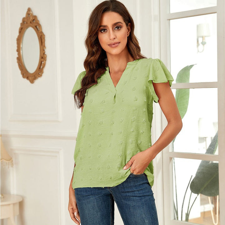 Elya - Textured V-Neck Shirt