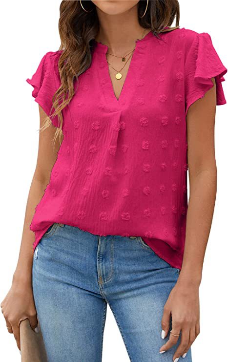 Elya - Textured V-Neck Shirt