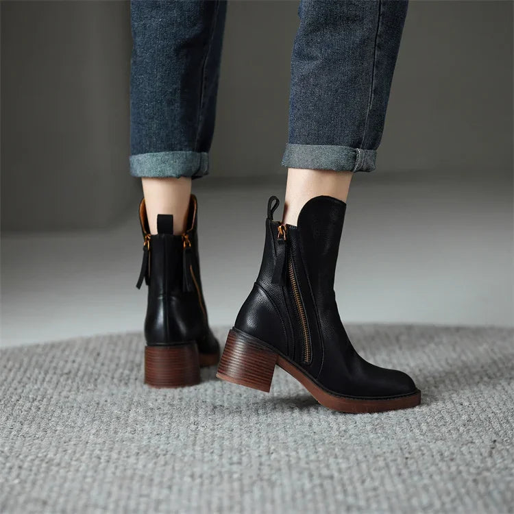 SERENE - Block Heel Ankle Boots