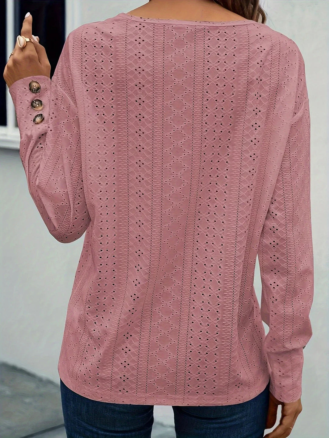 Rivana - Elegant Eyelet Top