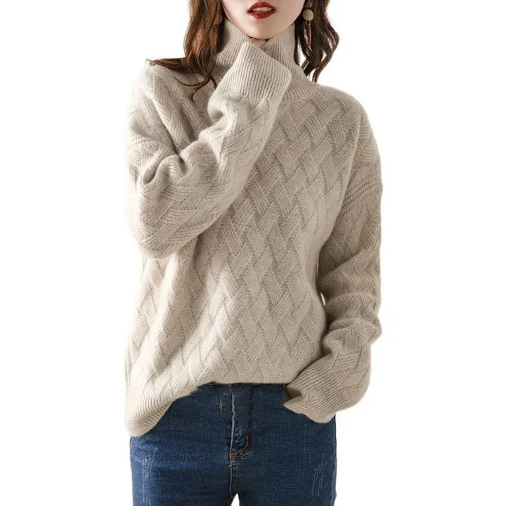 Elarise - Braided Turtleneck Sweater