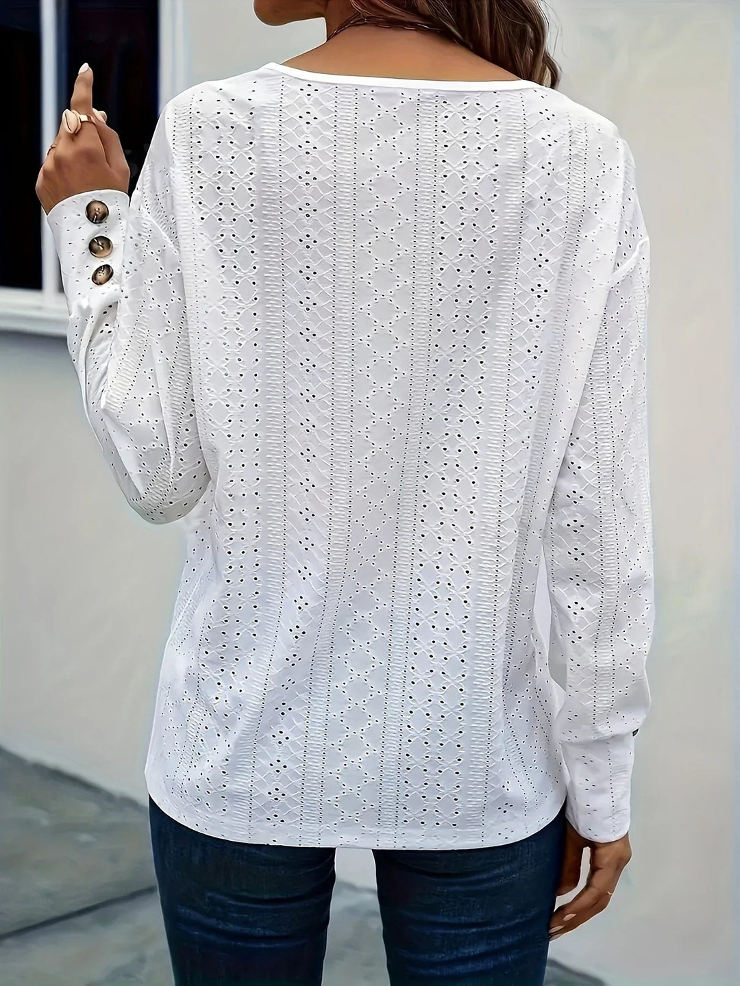 Rivana - Elegant Eyelet Top
