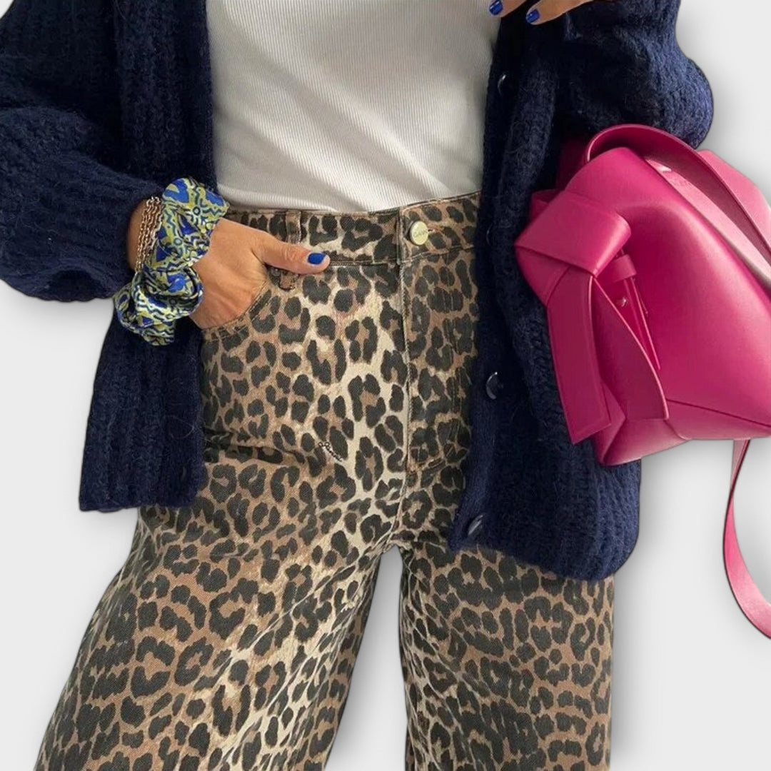 Chandra - Vintage Leopard Print Jeans