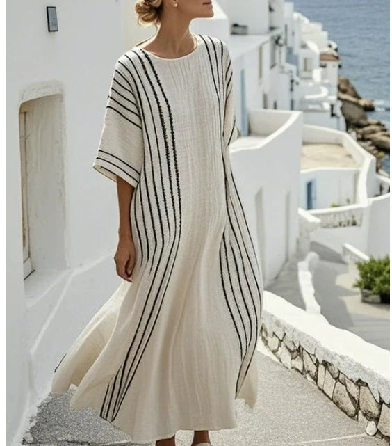 Clara – Printed V-Neck Maxi Dress