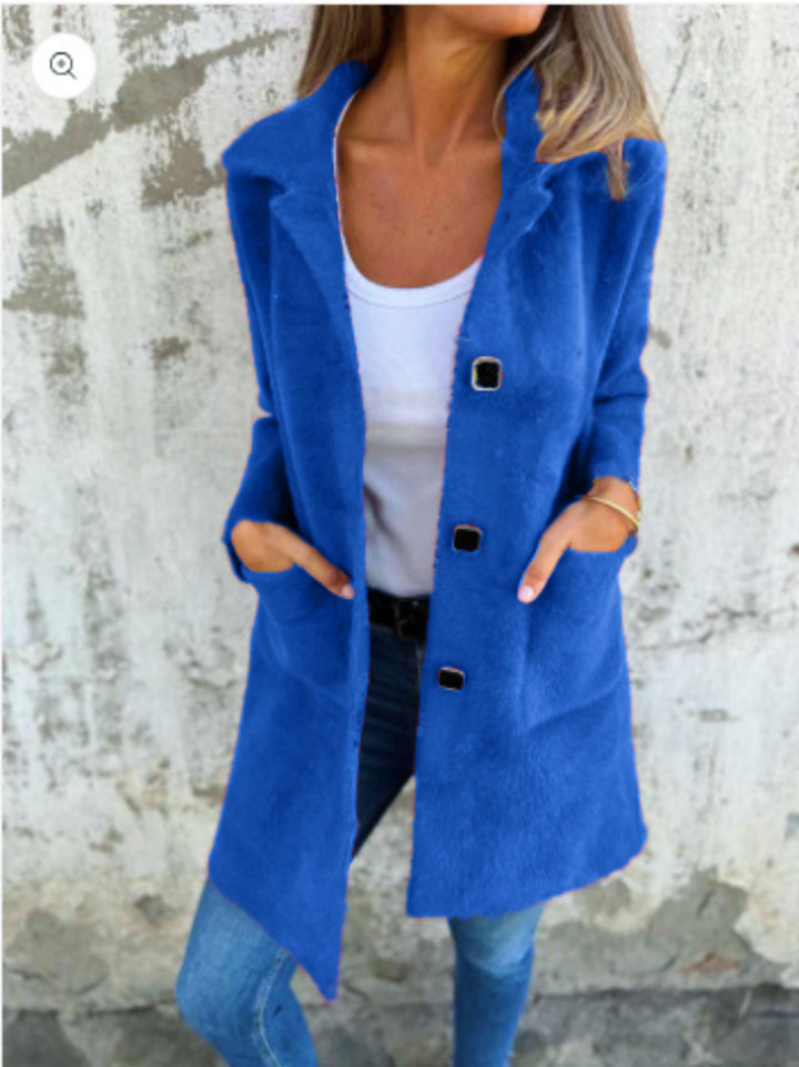 Eleanor – Casual Single-Breasted Thick Coat with Lapels
