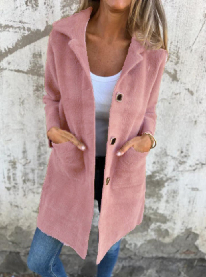 Eleanor – Casual Single-Breasted Thick Coat with Lapels