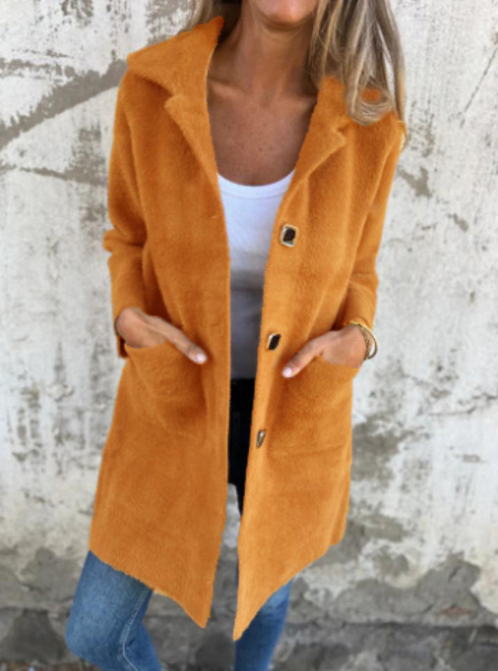 Eleanor – Casual Single-Breasted Thick Coat with Lapels