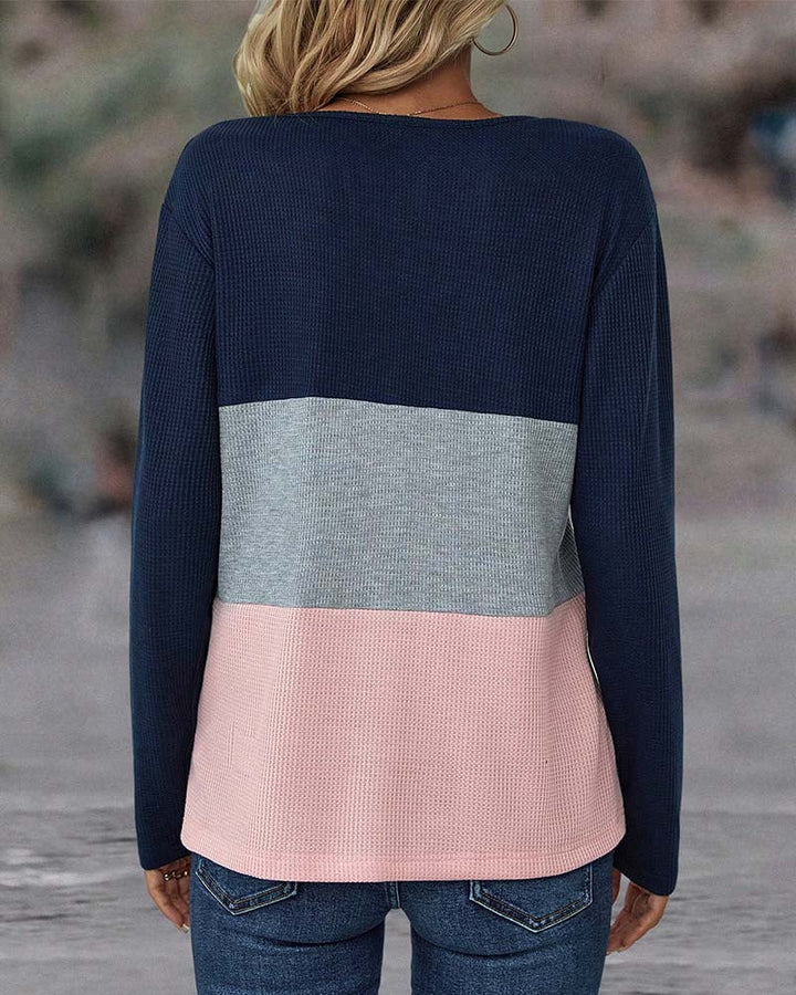 Lyrenia - Cozy Colorblock Pullover
