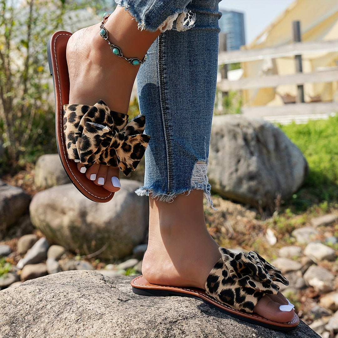 Ferina - Leopard Bow Slip-Ons