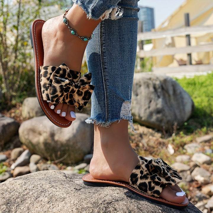 Ferina - Leopard Bow Slip-Ons