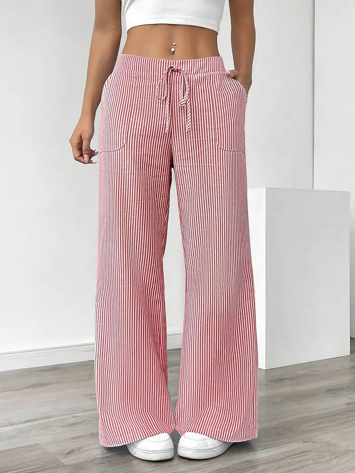Alina™ | Elegant Striped Trousers with Pockets