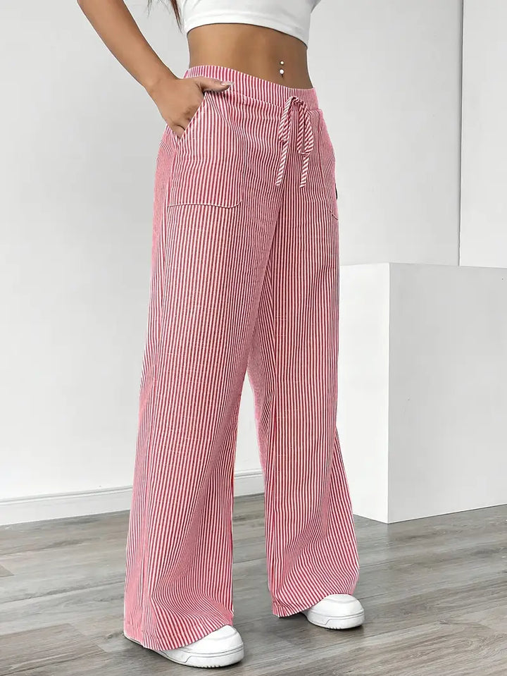 Alina™ | Elegant Striped Trousers with Pockets