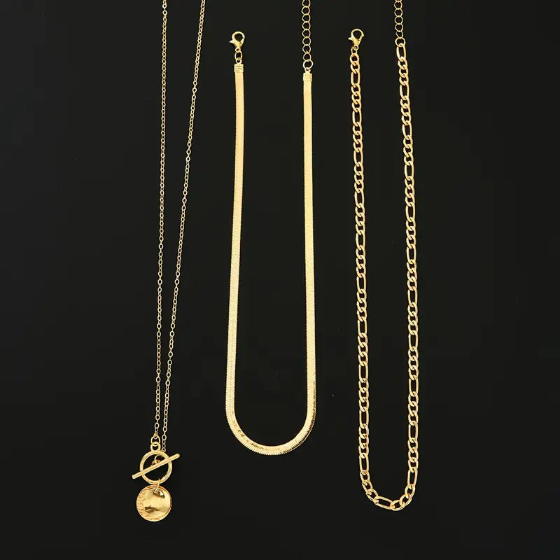 Matilda Textured Coin Layered Necklace | Gold