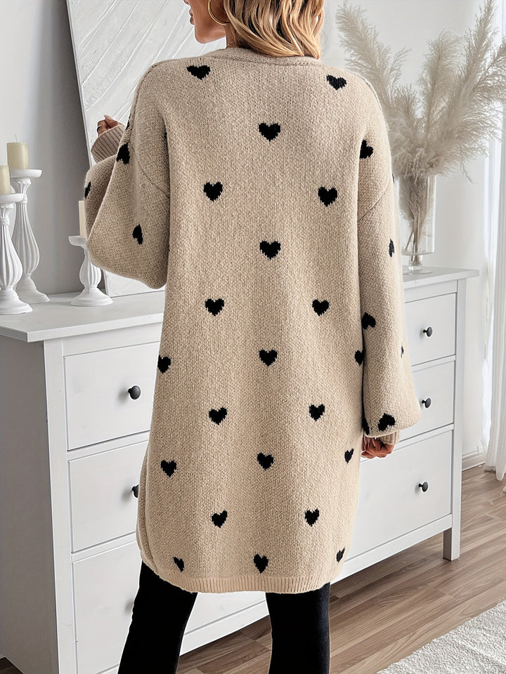 Rachelle - Heart Patterned Cardigan