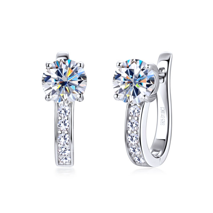 Penelope Moissanite Huggie Earrings | Gold